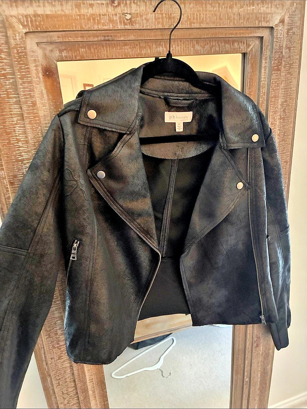 philosophy Black Moto Jacket Size Small Like New